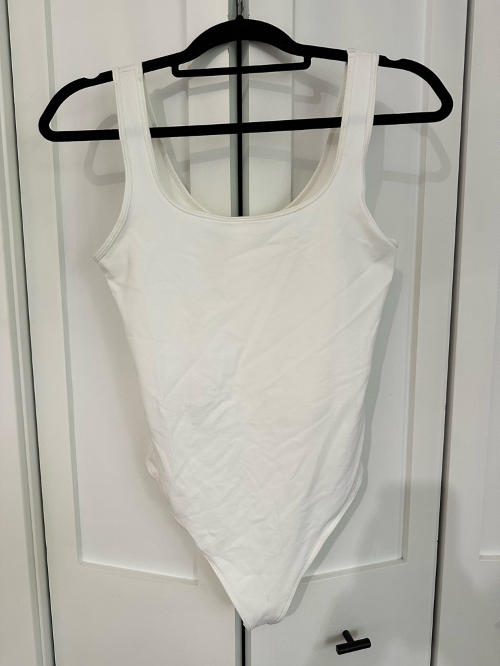 Abercrombie & Fitch White Scoop Neck Bodysuit